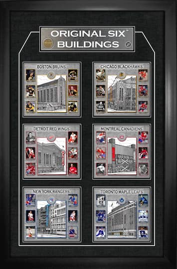 Original Six Framed Player Collage Vertical 23.5" x 35.5"